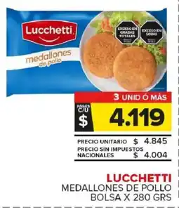 Carrefour Maxi Lucchetti medallones de pollo bolsa oferta