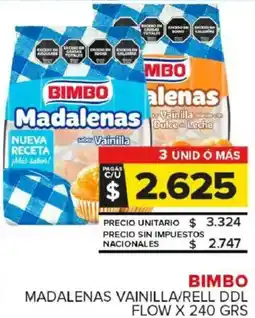 Carrefour Maxi Bimbo madalenas vainilla/rell ddl flow oferta