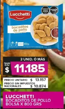 Carrefour Maxi Lucchetti bocaditos de pollo bolsa oferta