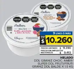 Carrefour Maxi Helado ddl graniz choc. amer/ super ddl fruti/fruti graniz ddl balde oferta