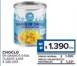 Carrefour Maxi Choclo en granos s/sal classic lata oferta