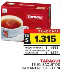 Carrefour Maxi Taragui te en saquitos diamantado oferta
