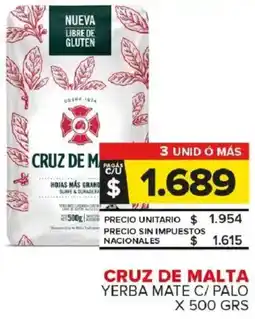 Carrefour Maxi Cruz de malta yerba mate c/palo oferta