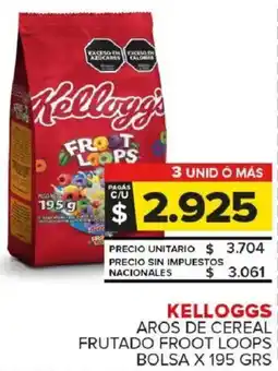 Carrefour Maxi Kelloggs aros de cereal frutado froot loops bolsa oferta