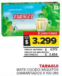 Carrefour Maxi Taragui mate cocido saquitos diamantados oferta
