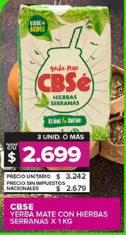 Carrefour Maxi Cbse yerba mate con hierbas serranas oferta