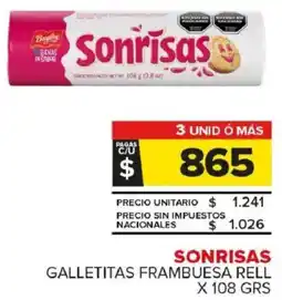 Carrefour Maxi Sonrisas galletitas frambuesa rell oferta