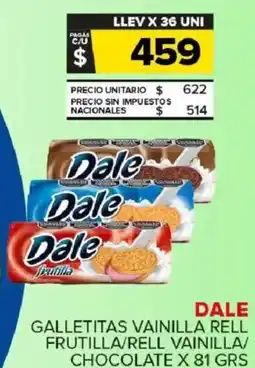 Carrefour Maxi Dale galletitas vainilla rell frutilla/rell vainilla/ chocolate oferta