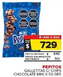 Carrefour Maxi Pepitos galletitas c/ chips chocolate mini oferta