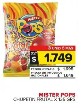 Carrefour Maxi Mister pops chupetin frutal oferta