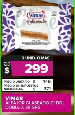 Carrefour Maxi Vimar alfajor glaseado c/ ddl doble oferta