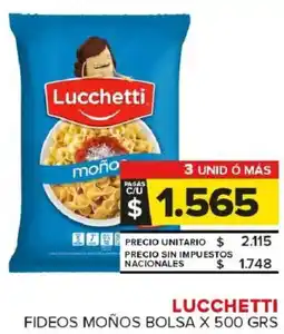 Carrefour Maxi Lucchetti fideos moños bolsa oferta