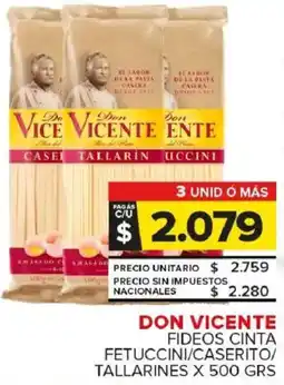 Carrefour Maxi Don vicente fideos cinta i fetuccini/caserito/ tallarines oferta