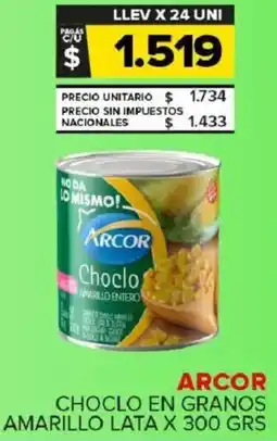 Carrefour Maxi Arcor choclo en granos amarillo lata oferta
