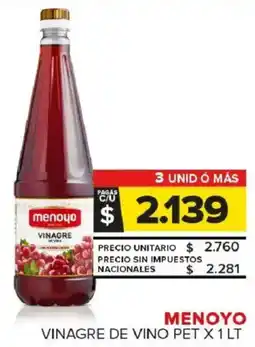 Carrefour Maxi Menoyo vinagre de vino pet oferta