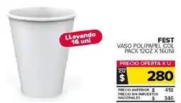 Carrefour Maxi Fest vaso polipapel col pack oferta
