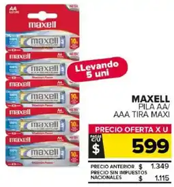 Carrefour Maxi Maxell pila aa/ aaa tira maxi oferta