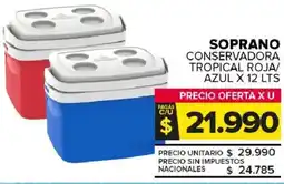 Carrefour Maxi Soprano conservadora tropical roja/ azul oferta