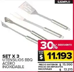 Carrefour Maxi Utensilios bbq acero inoxidable oferta