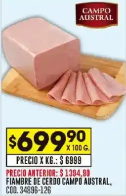 Coto Fiambre de cerdo campo austral oferta