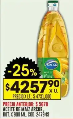 Coto Arcor aceite de maiz bot. oferta