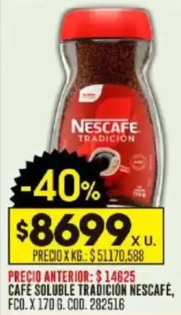 Coto Nescafé café soluble tradición fco. oferta