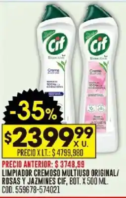 Coto Cif limpiador cremoso multiuso original/ rosas y jazmines bot. oferta