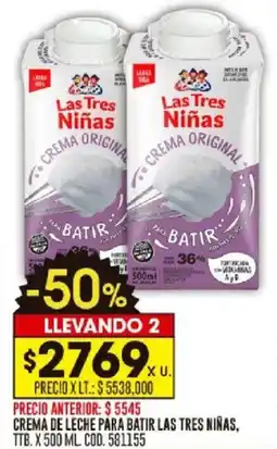 Coto Crema delas tres niñas leche para batir ttb. oferta
