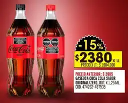 Coto Coca cola gaseosa sabor original/zero, bot. oferta