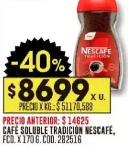 Coto Nescafé cafe soluble tradición fco. oferta
