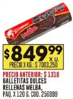 Coto Melba galletitas dulces rellenas paq. oferta
