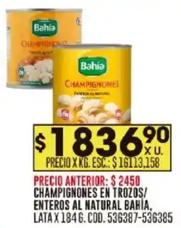 Coto Bahía champignones en trozos/ enteros al natural lata oferta