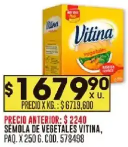 Coto Vitina semola de vegetales paq. oferta