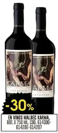 Coto En vinos malbec karma, bot. oferta