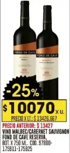 Coto Fond de cave reserva vino malbec/cabernet sauvignon bot. oferta