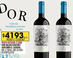 Coto El cazador vino malbec/cabernet sauvignon bot. oferta