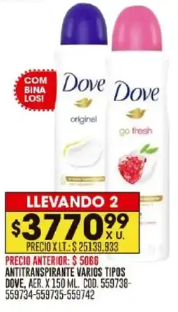 Coto Dove antitranspirante varios tipos aer. oferta