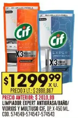 Coto Cif limpiador expert antigrasa/baño/ vidrios y multiuso dp. oferta