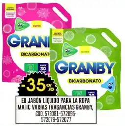 Coto Granby en jabón líquido para la ropa matic varias fragancias oferta