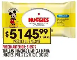 Coto Huggies toallas humedas limpieza diaria paq. oferta