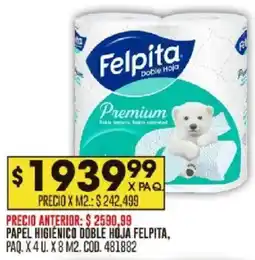 Coto Felpita papel higienico doble hoja paq. oferta