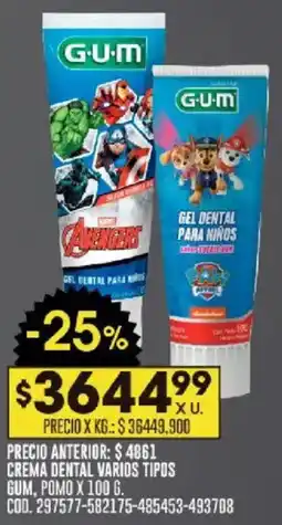 Coto Gum crema dental varios tipos pomo oferta