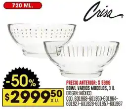 Coto Crisa bowl varios modelos oferta