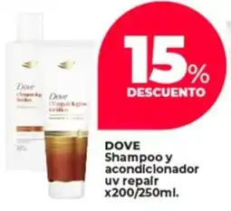 Supermayorista Vital Dove shampoo y acondicionador uv repair oferta