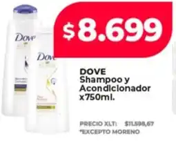 Supermayorista Vital Dove shampoo y acondicionador oferta