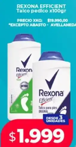 Supermayorista Vital Rexona efficient talco pedico oferta