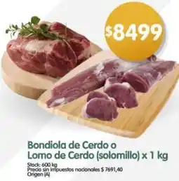 Supermercados Buenos Días Bondiola de cerdo o lomo de cerdo oferta