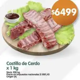 Supermercados Buenos Días Costilla de cerdo oferta