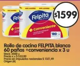 Supermercados Buenos Días Felpita rollo de cocina blanco oferta