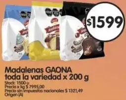 Supermercados Buenos Días Gaona madalenas toda la variedad oferta